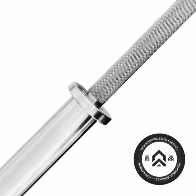 WEIGHTLIFTING BAR STAINLESS STEEL 20KG ALPHA ARMOR ®