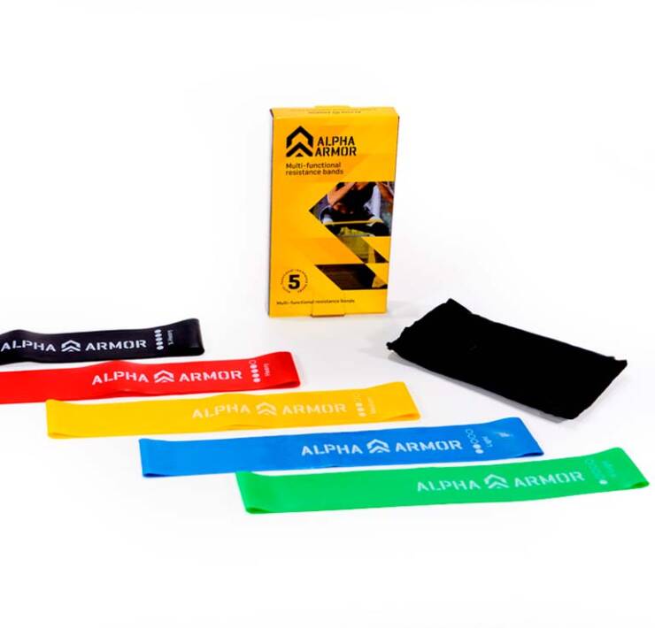 BANDAS DE RESISTENCIA MULTIFUNCIONAL ALPHA ARMOR® SET 5 PZAS - Image 3